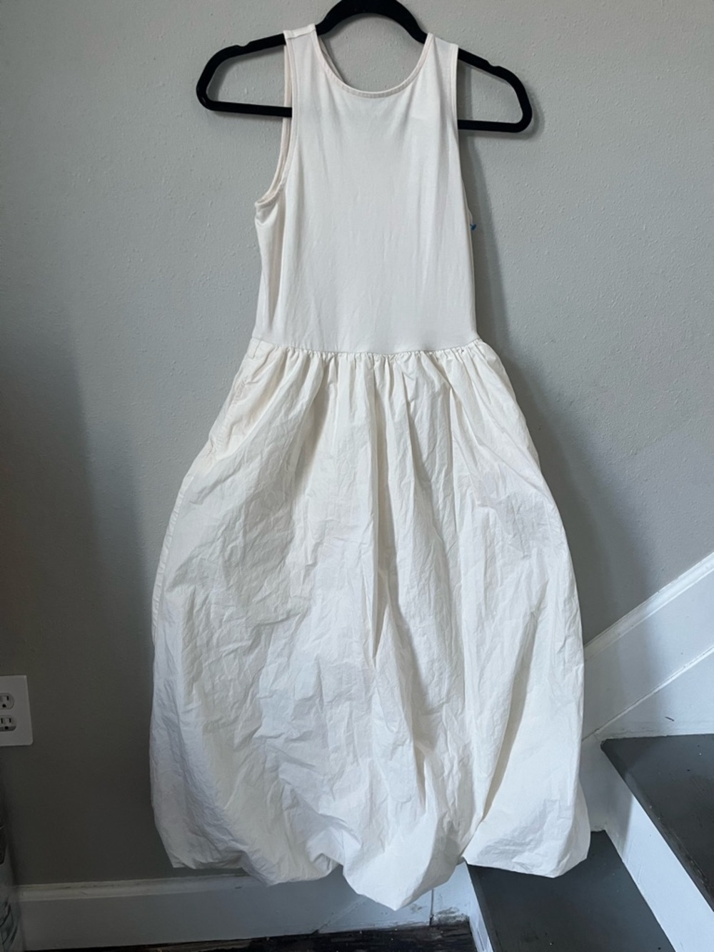 LOFT Cream Tank Dress with Scoop Neck